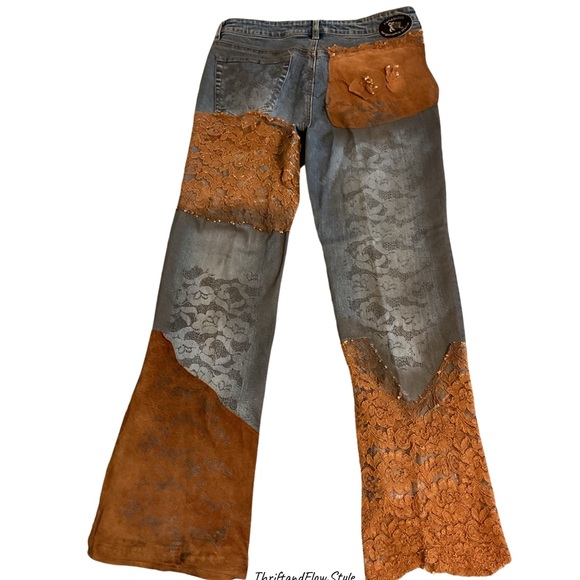 BOUTIQUE | PARASUCO | ERGONOMIC JEANS | BOHO | LEATHER | DYE LACE | SPANDEX - Picture 10 of 16